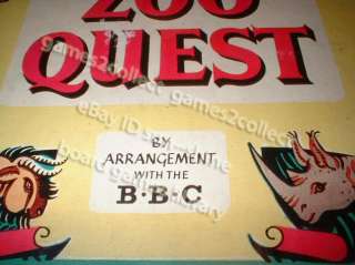 Zoo quest board game 1950s separates BBC by Ariel David Attenborough 