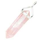   Crystal Point Amulet Gemstone Dipped in Silver Electroplated Pendant