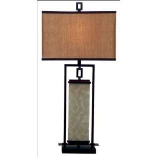   Home Plateau Table Lamp with 15 inch Gold Fabric shade 