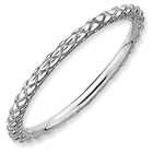 goldia Sterling Silver Stackable Expressions Rhodium Criss cross Ring