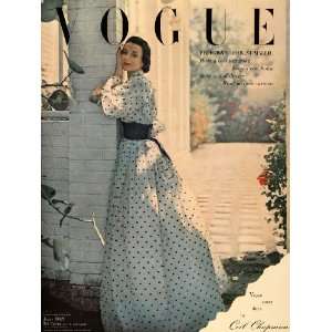  1948 Vintage Ad Vogue Magazine Dress Ceil Chapman Gown 