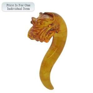   Hand Carved Amber Stone Dragon Head Design   SLBP0920 Jewelry