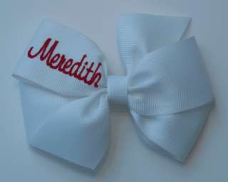Cursive PERSONALIZED Monogrammed Hair Bow hairbow sm  