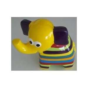   Colored Elephant Coin and Money Bank with Yellow Head 