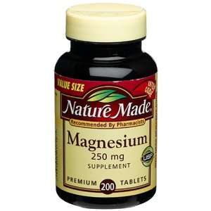  Nature Made Magnesium 250mg, 200 Tablets Health 