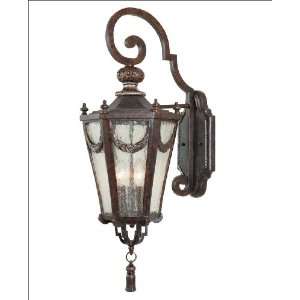 Wall Mount Lantern   New Tortoise Shell w/Silver Finish  Clear Seeded 