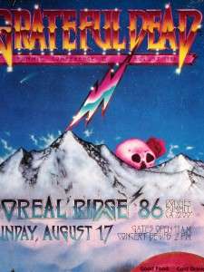 Grateful Dead, Jerry Garcia, 1986, Vintage Poster, Boreal Ridge