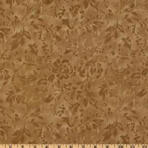  110 Wide Essential Floral Texture Tan Fabric By The Yard 