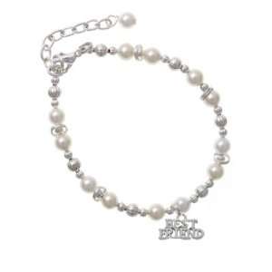   Best Friend Czech Pearl Beaded Charm Bracelet [Jewelry] Jewelry