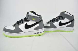 NIKE AIR FORCE 1 MID (GS) 314195 101 WHITE BLACK VOLT COOL GREY 3.5Y 