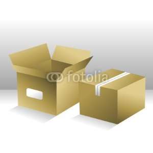   Decals   Two Brown Shipping Boxes   Removable Graphic