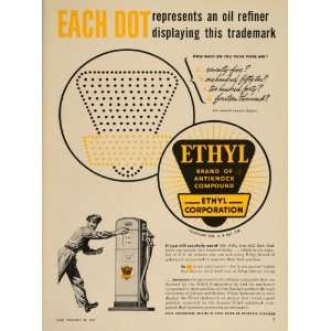  1947 Ad Ethyl Antiknock Compound Gasoline Gas Pump 