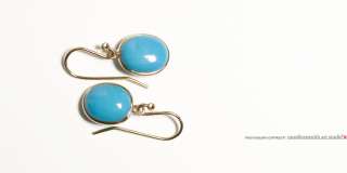   14k Sleeping Beauty   Robins Egg Blue Classic Drop Earrings  