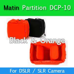   Padded Insert Bag Camera Partition for DSLR SLR (Black/Orange)  