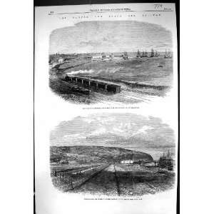  1863 Danube Black Sea Railway Ships Port Kustendjif 