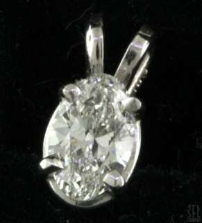 GIA CERTIFIED 14K WHITE GOLD .54CT VVS1/G OVAL CUT DIAMOND SOLITAIRE 