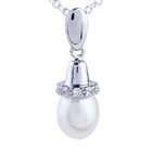 Pugster Sterling Silver Lantern Shaped Pearl Pendant Necklace