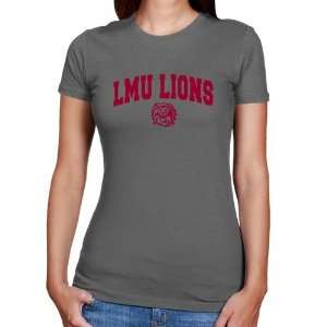  Loyola Marymount Lions Ladies Charcoal Logo Arch T shirt 
