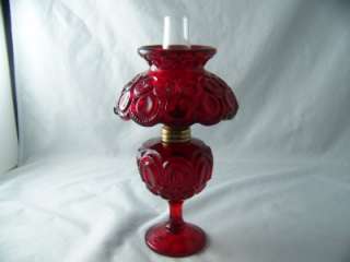 WRIGHT MOON AND STAR RUBY RED MINI OIL LAMP, # 44 R, EXCELLENT 