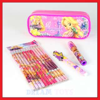   Tangled Rapunzel Pink 4 Pcs Stationery Set   Girls School  