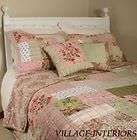 10pc SPRING CHIC SHABBY KING QUILT, SHAMS, BEDSKIRT, SHEETS PILLOWS 