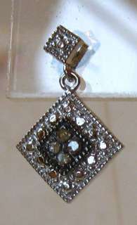 Champagne Brown Diamond Sterling Silver Dangle Earrings  