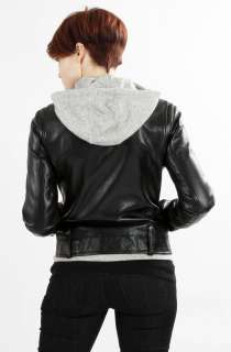 United Face Womens New Black Brown Lambskin Leather Moto Biker Jacket 