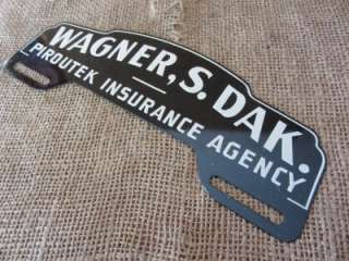 Vintage South Dakota Insurance License Plate Tag Sign Reflector 