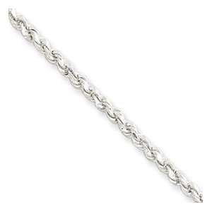    Sterling Silver Adjustable Diamond Cut Rope Anklet Jewelry