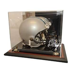 Buccaneers Full Size Helmet Display Case with Classic Wood Finish Base 