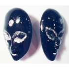 Cubozoa Black and white mardi gras mask earrings, 1.5