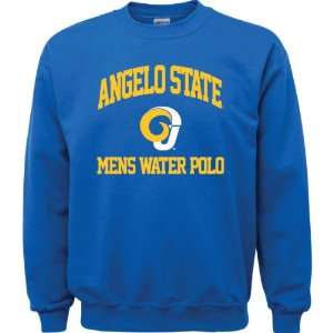 Angelo State Rams Royal Blue Mens Water Polo Arch Crewneck Sweatshirt 