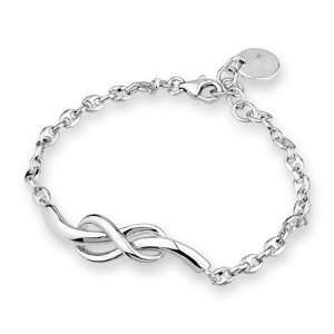    Platinum Plated 925 Sterling Silver Infinity Bracelet Jewelry
