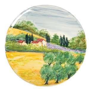  Vietri Saras Vista Round Olive Field Platter 15.75 in D 