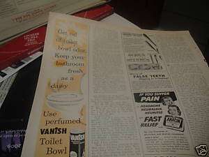 1940 Vanish Toilet Bowl Cleaner bathroom daisy fresh ad  