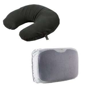 Foam Neck Sleeper Pillow(black) with Separate Lumbar Support Pillow