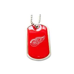  Detroit Red Wings Dog Tag Domed Necklace Charm Chain 