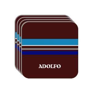 Personal Name Gift   ADOLFO Set of 4 Mini Mousepad Coasters (blue 