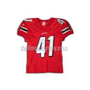  Red No. 41 Game Used Indiana Sports Belle Football Jersey 