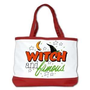 Shoulder Bag Purse (2 Sided) Red Halloween Witch and Famous with Witch 