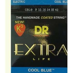  DR Strings Peacock Blue   Extra Life Blue Coated Electric 9 42 