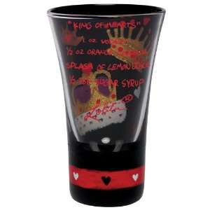    Lolita Hand Painted Shooter Glass, King Of Hearts