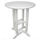   Recycled Earth Friendly Outdoor Patio Round Side Table   White