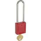 Master Lock 410LTRED Safety Lockout Padlock, Extra Length Shackle, Red