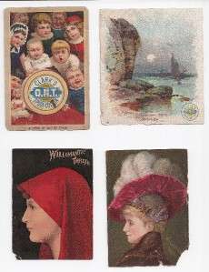 1800s LOT OF 4 THREAD TRADE CARDS*WILLIMANTIC*CLARKS*  