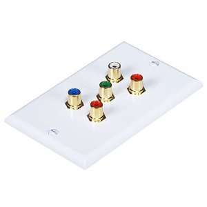  RCA Wall Plate Component Video Audio 5x RCA Gold Connector 