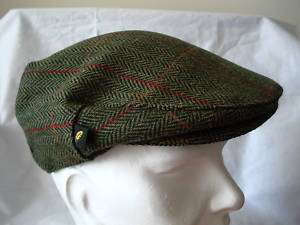 English Herringbone Derby Tweed Flat Cap with Teflon  
