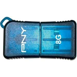   8GB MICRO SLEEK ATTACHE FLASH DRIVE USB 2.0 BLUE USB FL. External