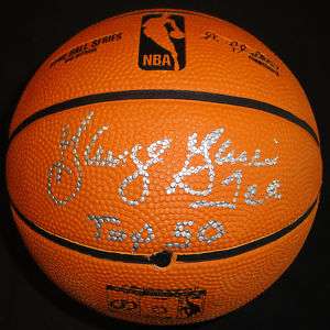 GEORGE GERVIN ICE TOP 50 Auto Signed Mini Basketball  