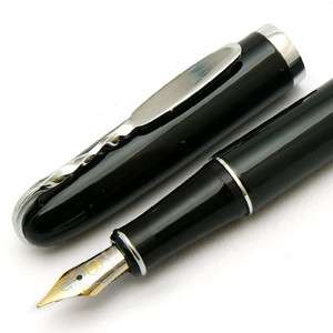 YIREN 618 Black & Chrome Medium Nib Fountain Pen new  